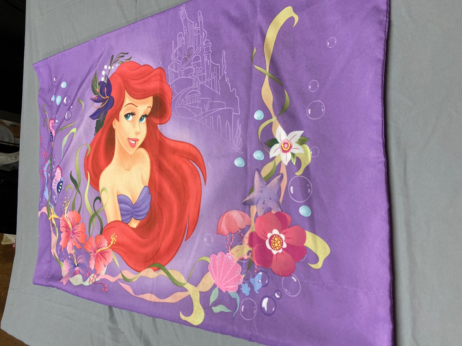 Disney The Little Mermaid Ariel Sebastian Flounder Sea Pillowcase Double Sided