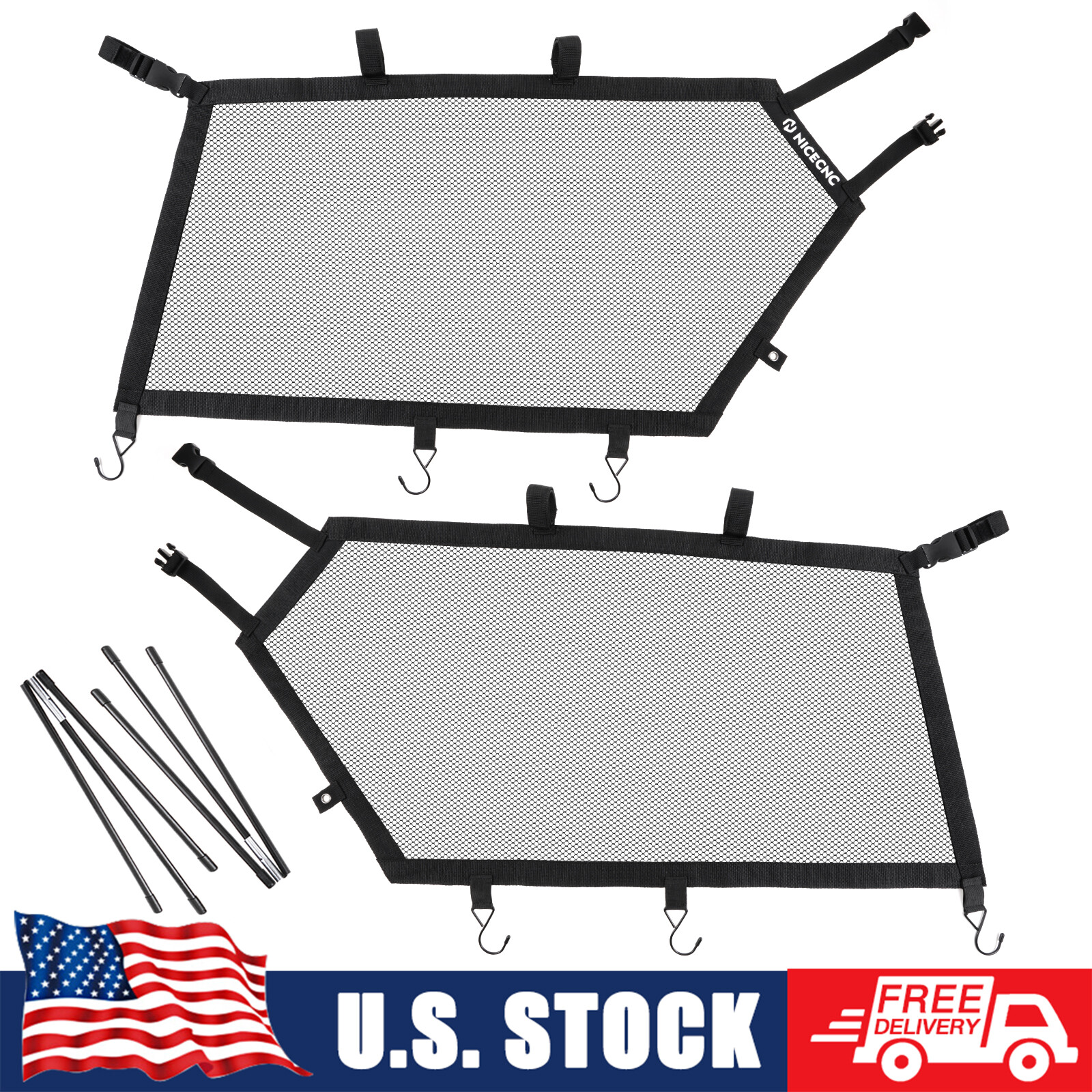 For Can-Am Maverick X3 UTV Side Window Nets Shield Cover Sunshade Mesh 2017-2023
