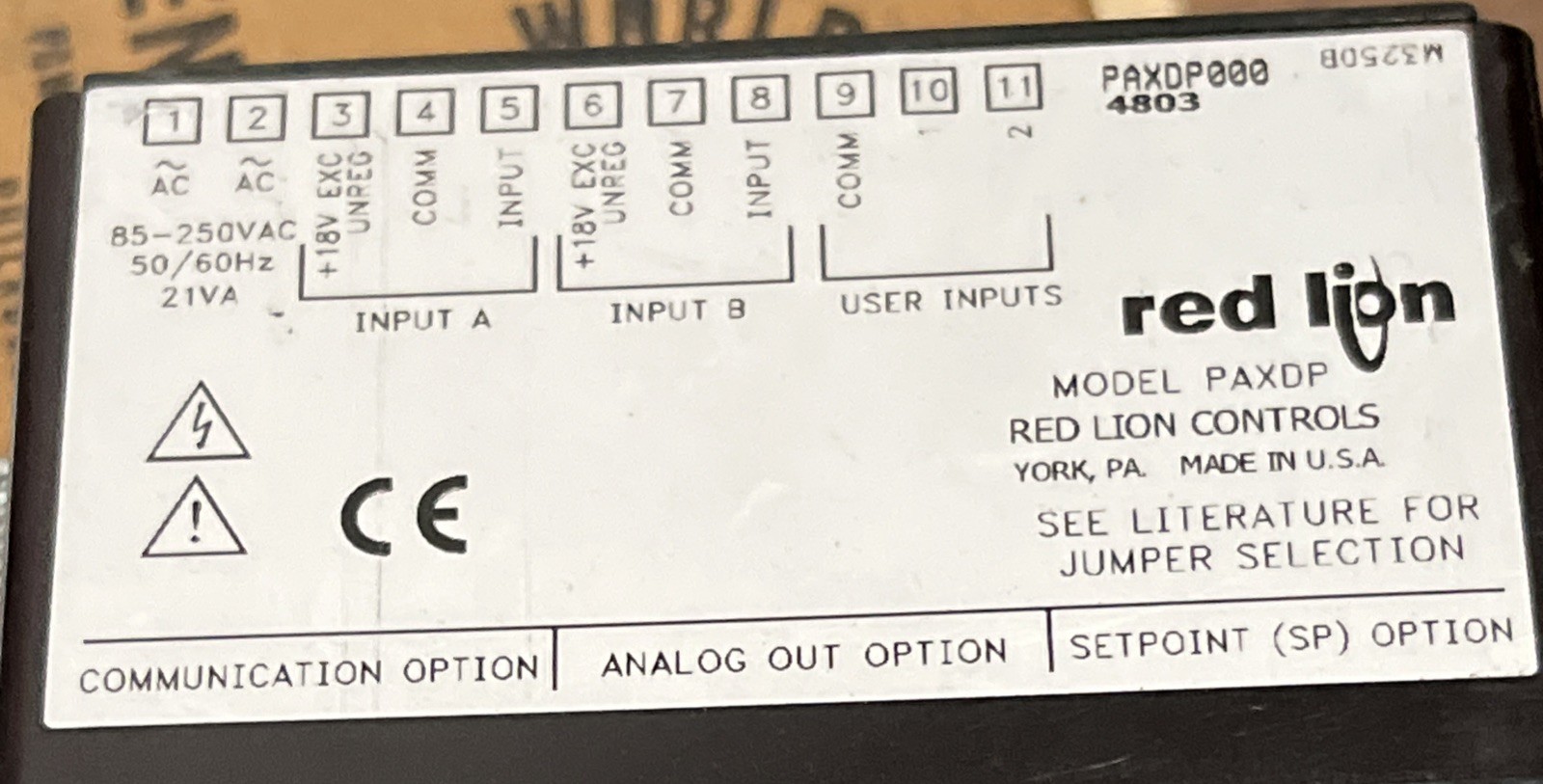 Red Lion PAXDP000 Panel Process Meter