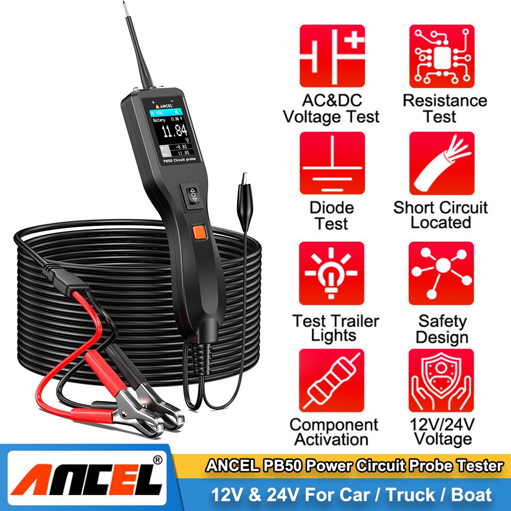 ANCEL PB50 Probe Circuit PowerScan Automotive 12V 24V Electrical System Tester