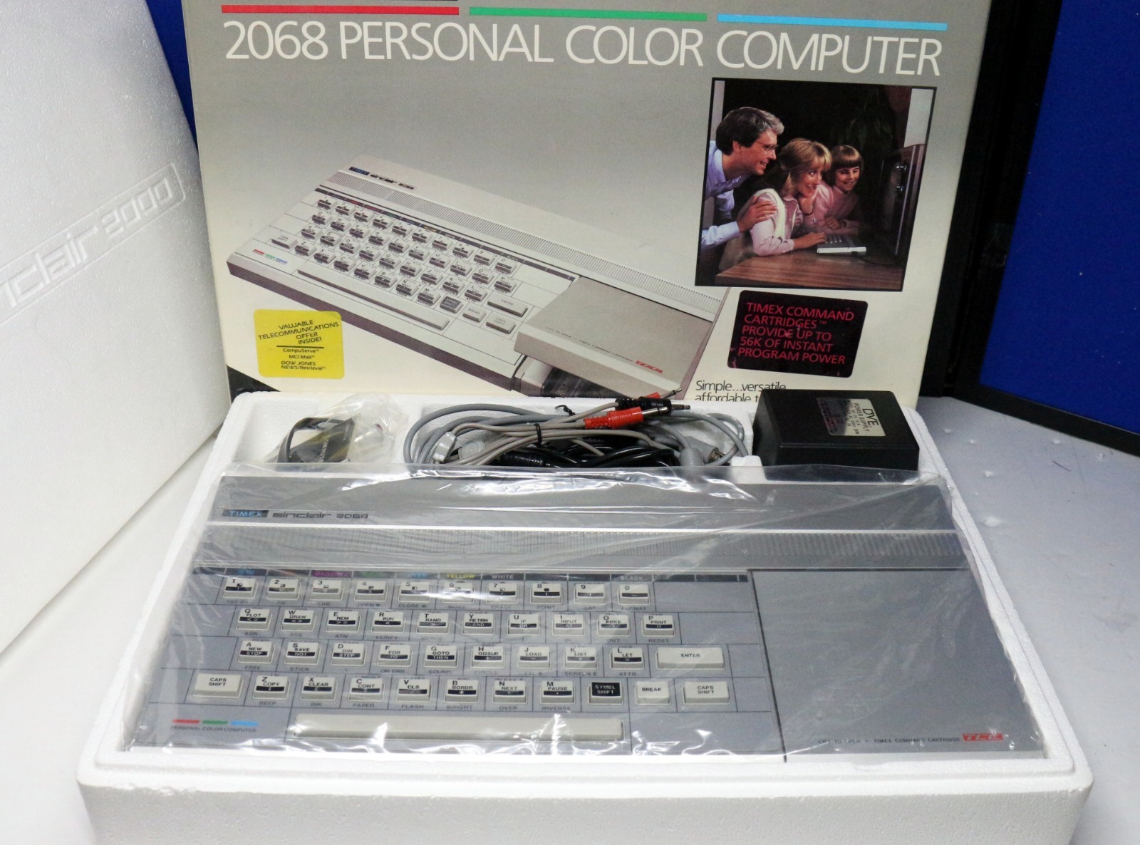 Vintage 1983 Timex Sinclair 2068 Color Computer PC, Complete in Box