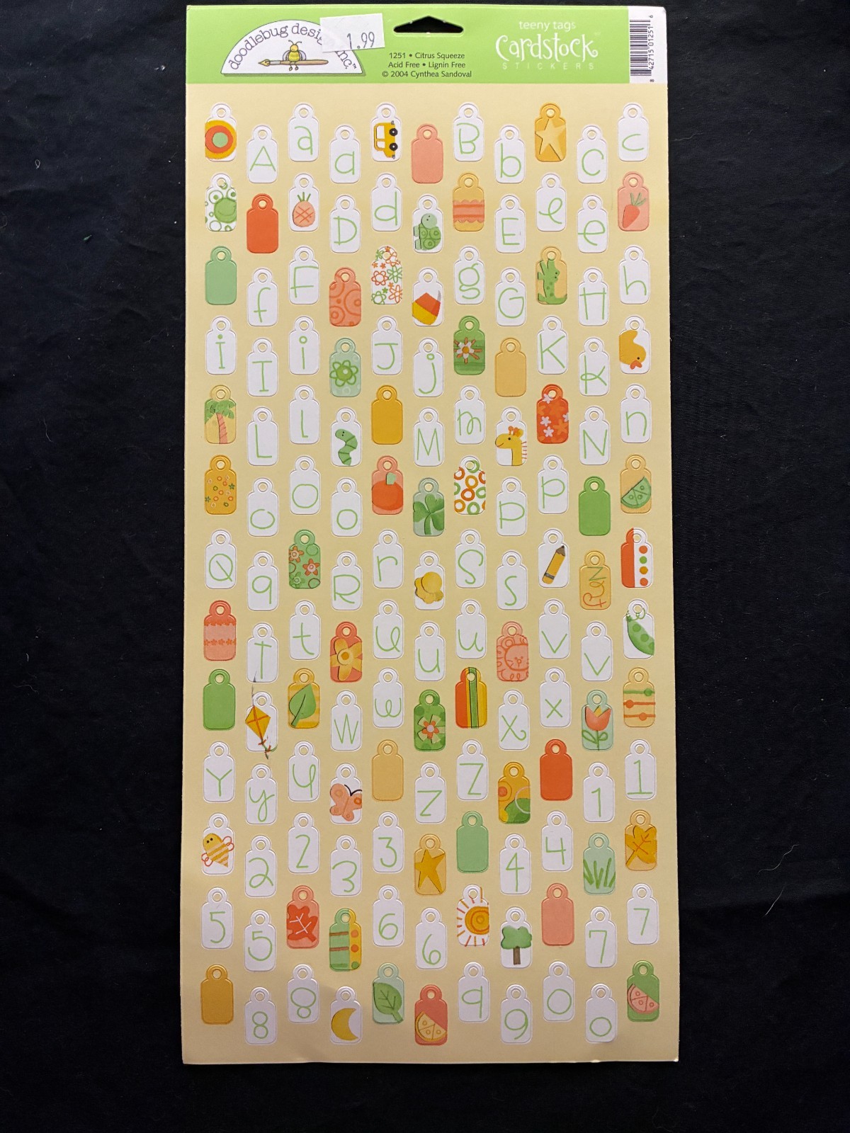 ASSORTED ALPHABET CARDSTOCK STICKERS