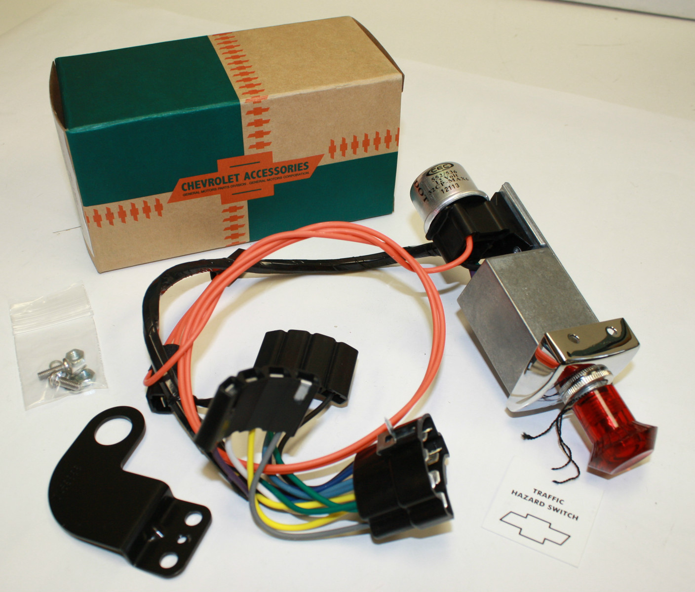 1966 CHEVROLET FULLSIZE IMPALA BEL AIR 4 WAY TRAFFIC HAZARD SWITCH GM LICENSED