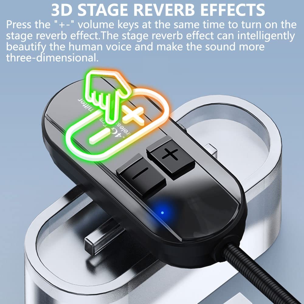 Wireless Microphone Headset, 2.4GHz, 160ft Range, Dual -Charging, 3D Stage Re...