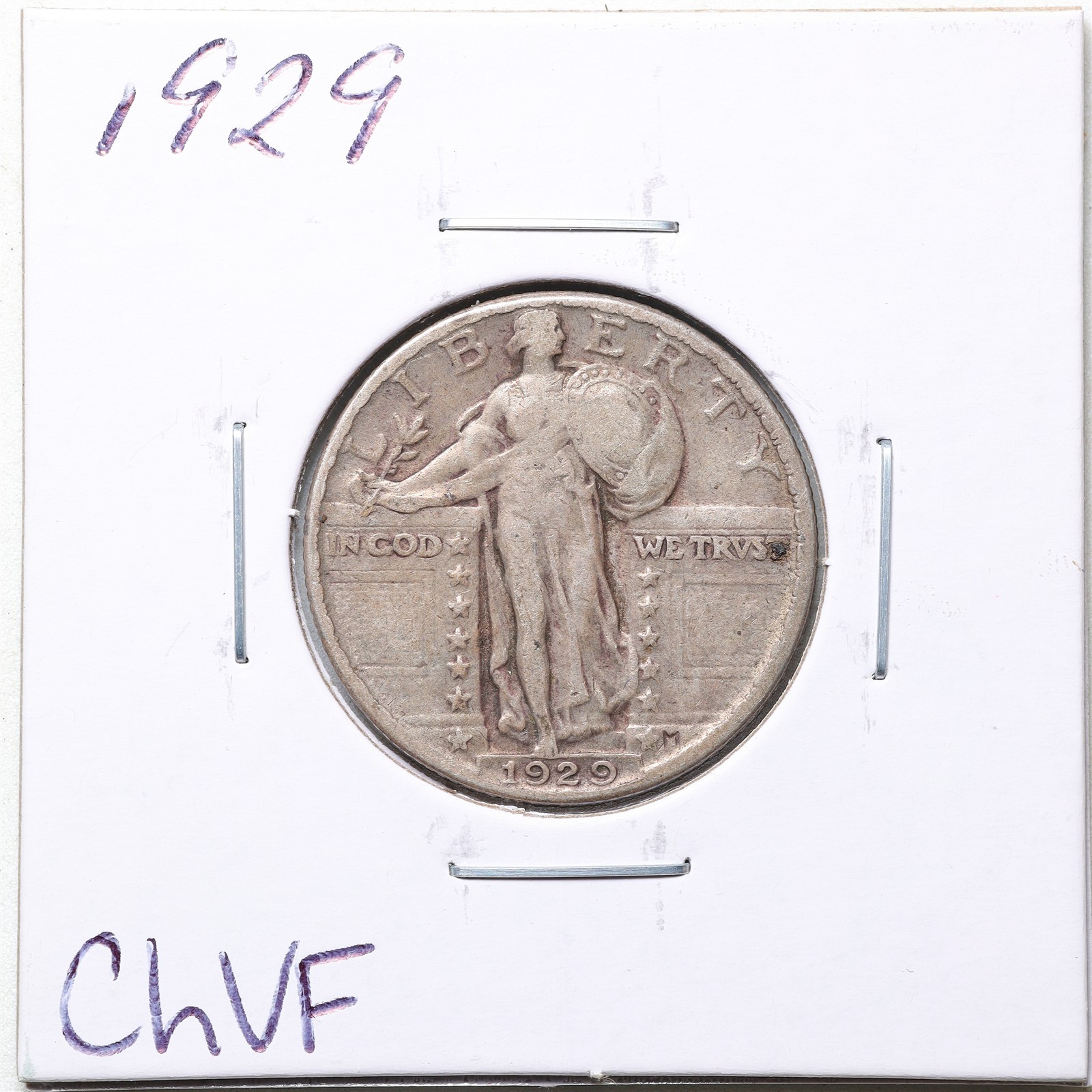 1929 25C Standing Liberty Quarter Dollar in Choice VF Condition #6712