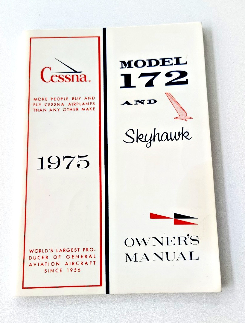 1975 Cessna Model 172 and Skyhawk Owner's Owners Manual FREE SHIPPING