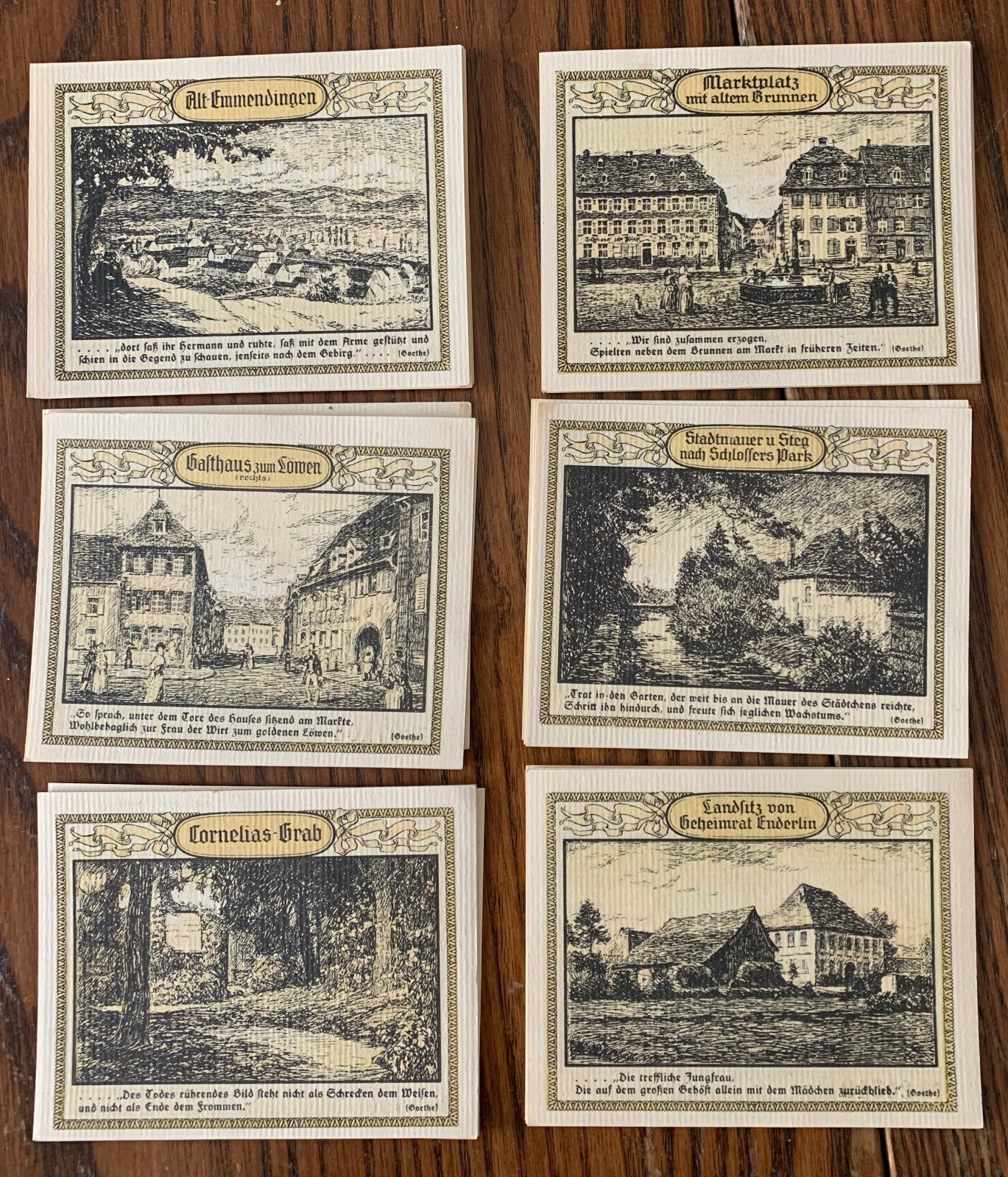 Germany, Emmendingen 6 note set 50-pf 1921 UNC