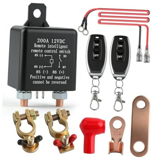 Remote Battery Disconnect Switch 12V, 200A Remote Control Battery Kill Switch,