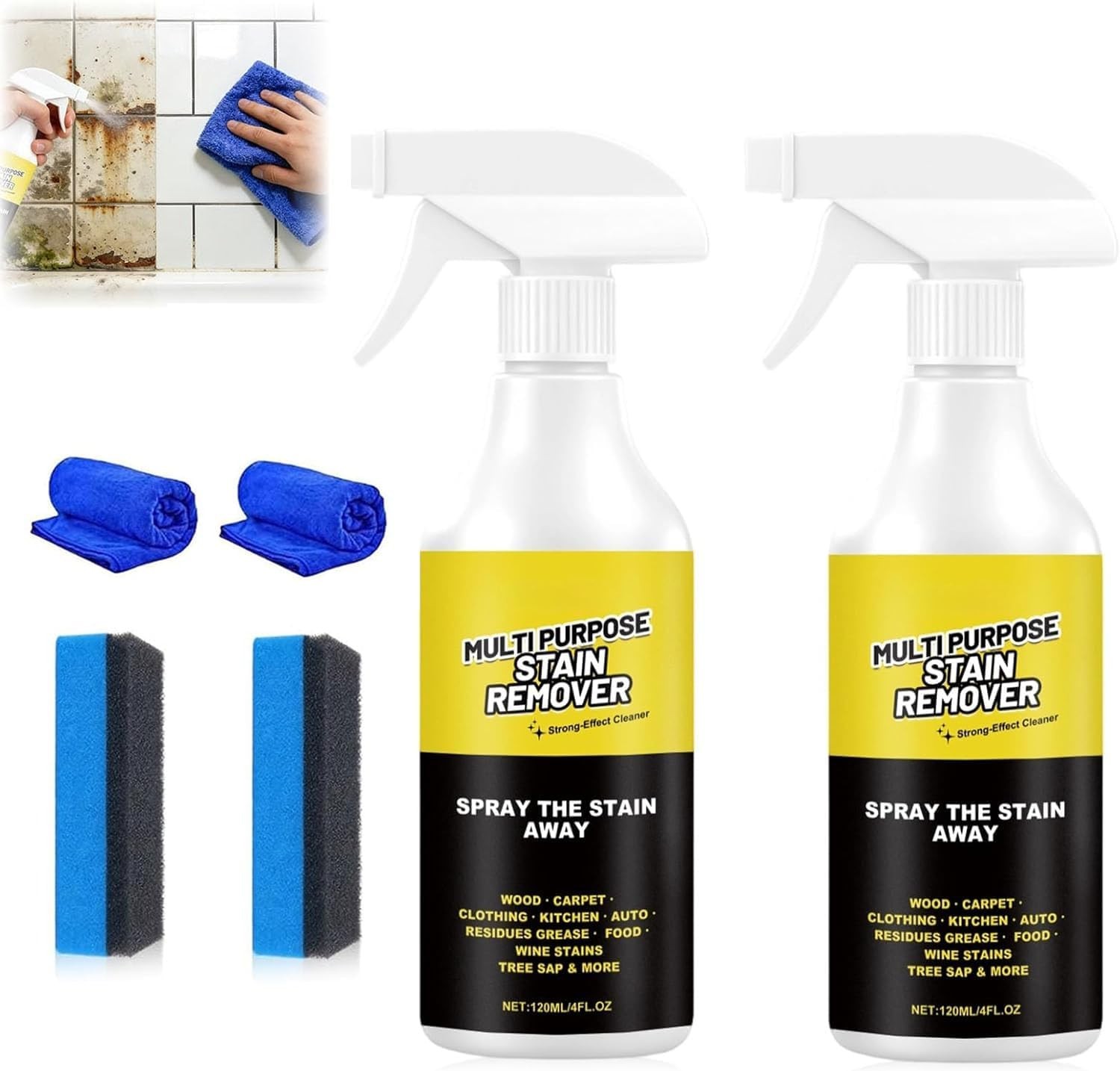2 Pack Alien Multi Purpose Stain Remover, Foam Cleaner Spray, A Powerful Cleaner