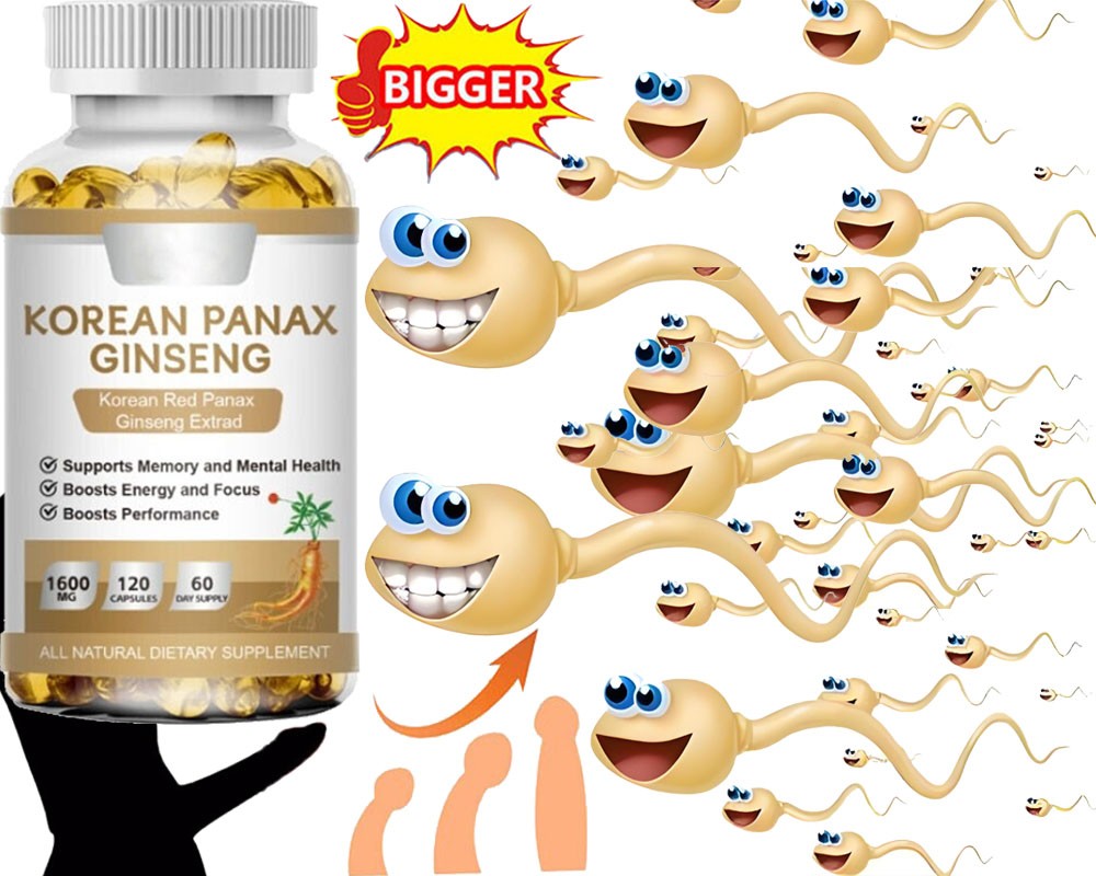 Korean Red Panax Ginseng 1600mg 120 Capsules - No Fillers Extra Strength NON-GMO