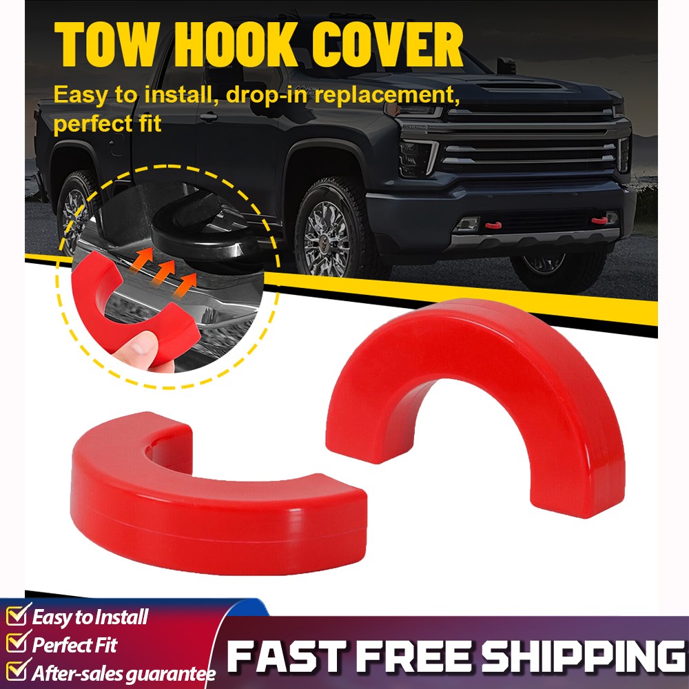 Front Bumper Hook Tow Eye Cover Cap Tow Lid For 2007-2024 Chevy Silverado 1500