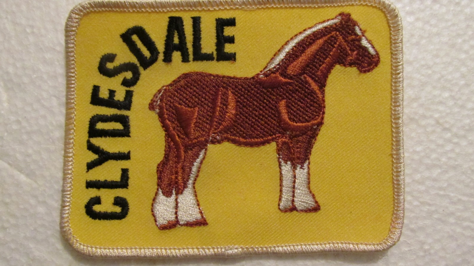 VINTAGE CLYDESDALE HORSE EMBROIDERED PATCH