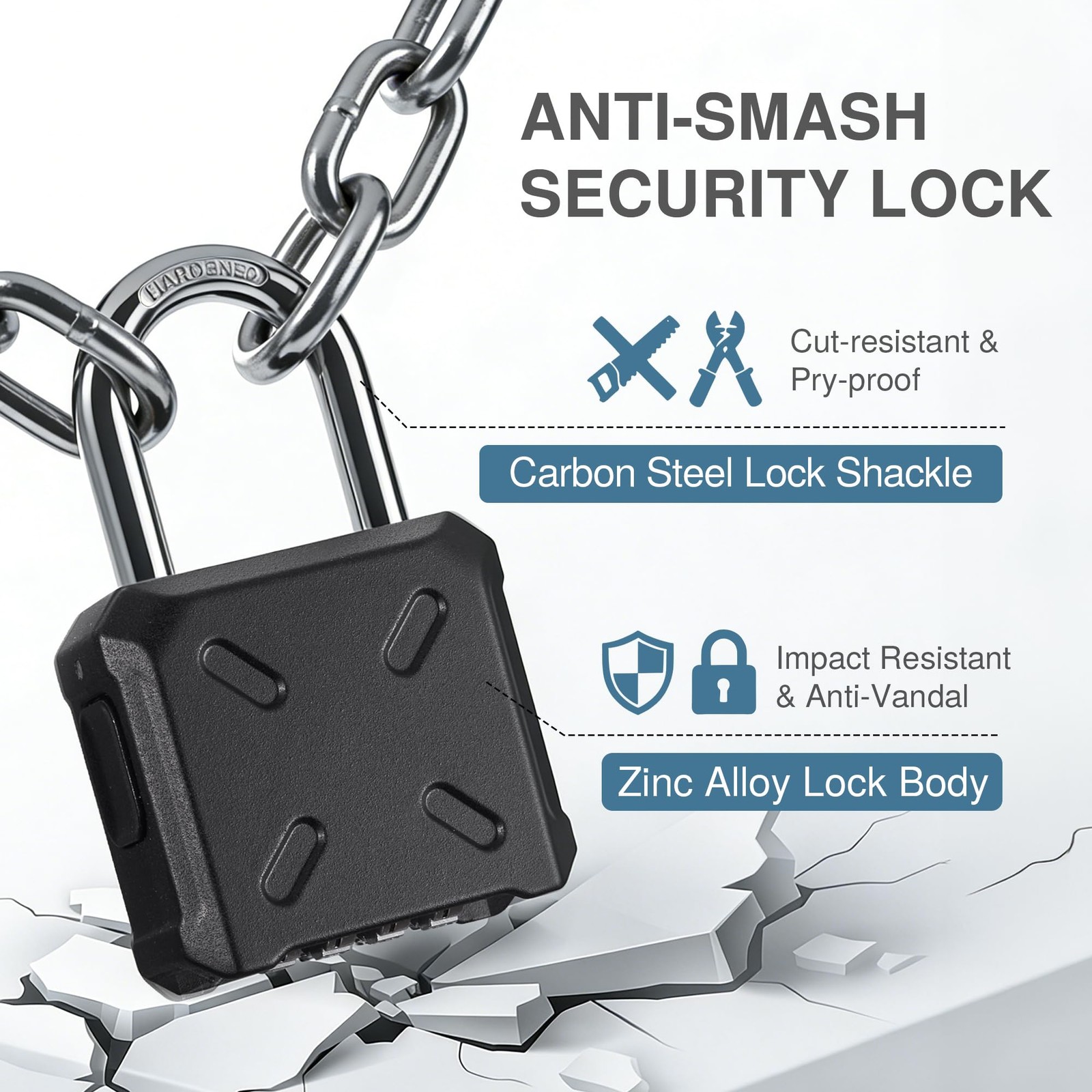 Puroma Combination Lock Heavy Duty Outdoor Padlock, Security Customizable 4