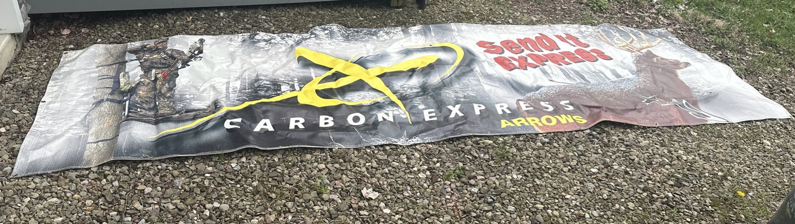 Carbon Express Arrows 13 1/2 Feet X 4 Feet HUGE Banner Deer Hunting Bow & Arrow