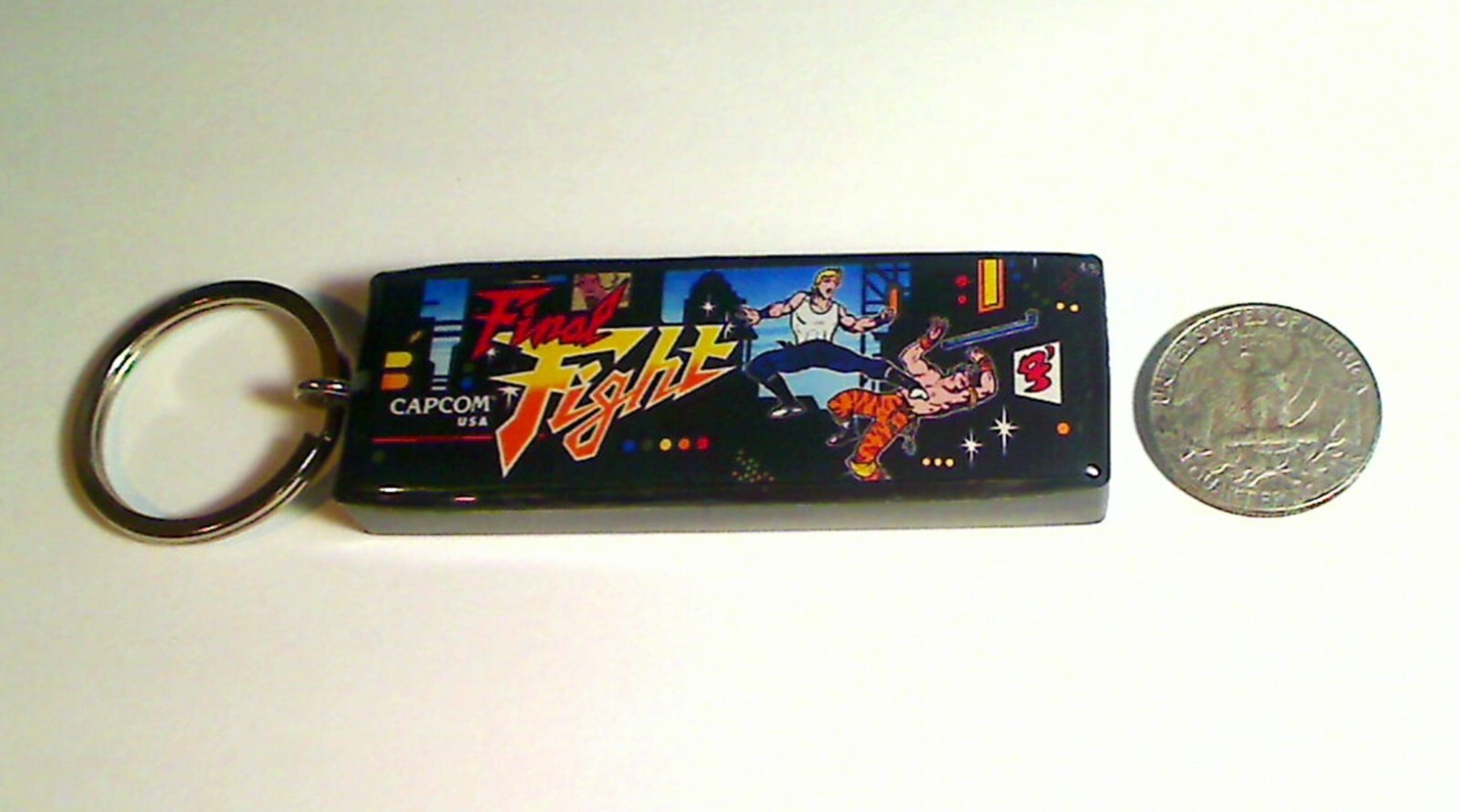 Final Fight Arcade Marquee Coin Door accessory Keychain