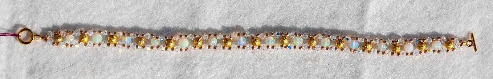 * OPAL & SWAROVSKI BRACELET * 4mm Opal & Crystal Handmade Bracelet