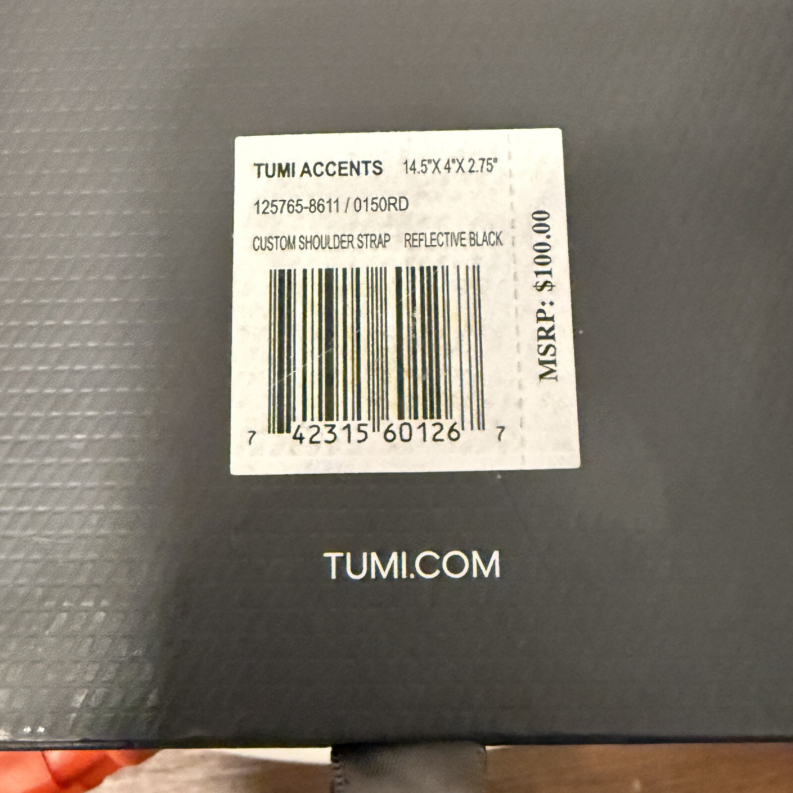 TUMI Accents - Custom Shoulder Strap Reflective Black
