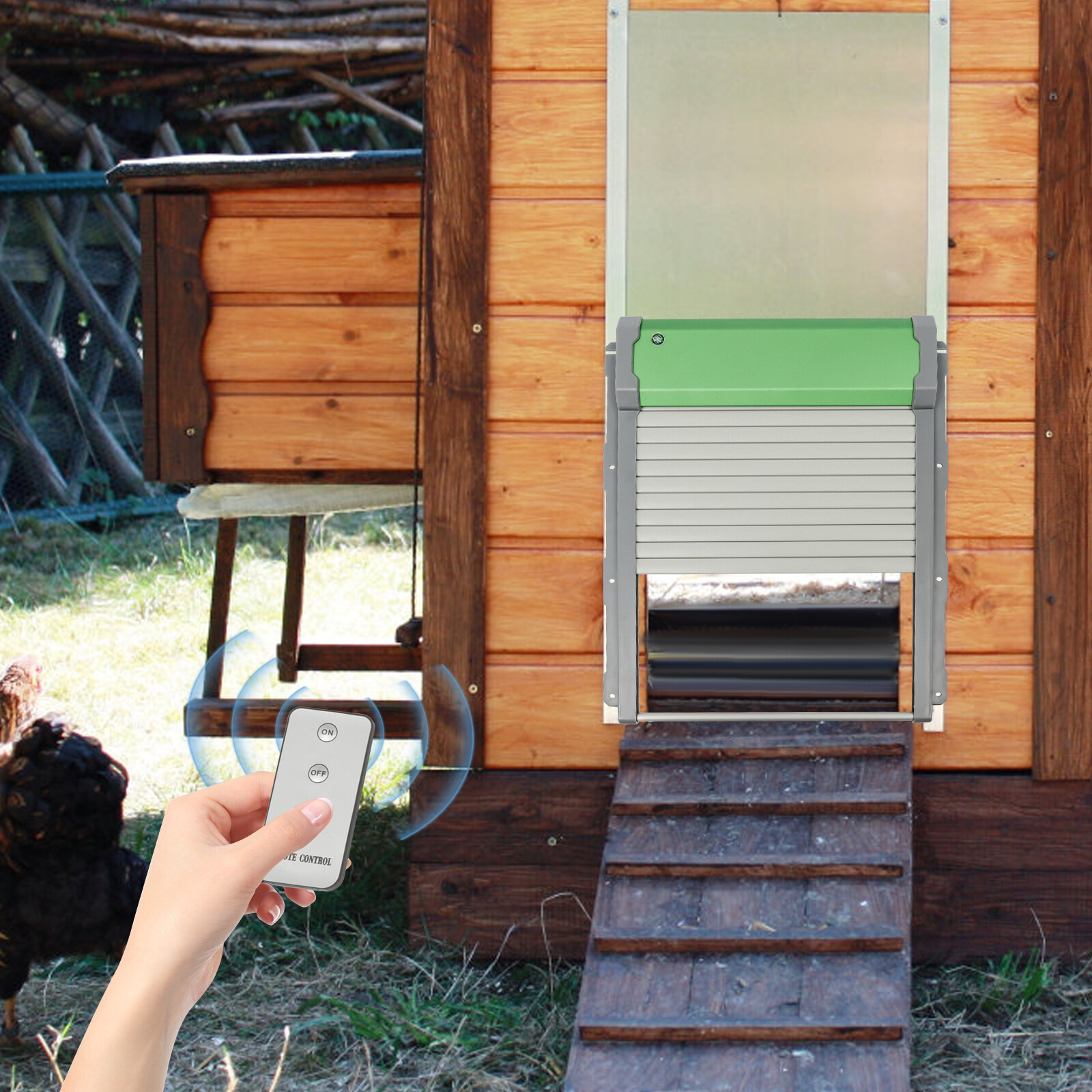Automatic Chicken Coop Door Solar Powered with Light Sensor & Remote Control