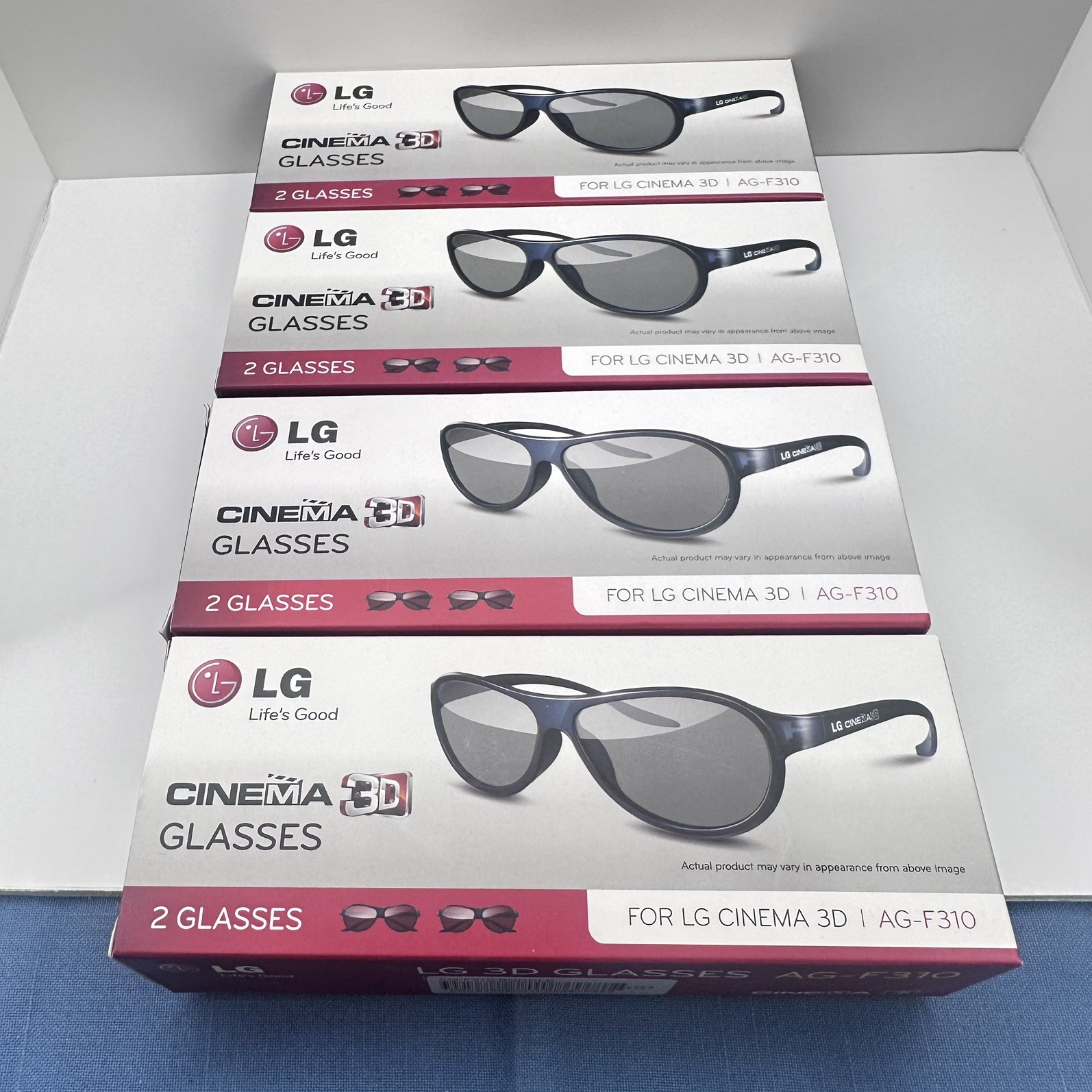 LG Cinema 3D Glasses Lot of 4 boxes AG-F310 (8 Glasses)