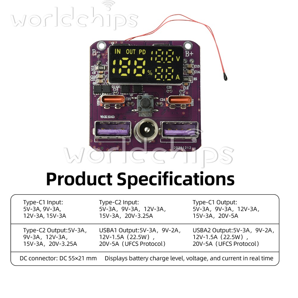 4S PD 100W Bidirectional Fast Charging Module Charging Discharging Board 20V 5A