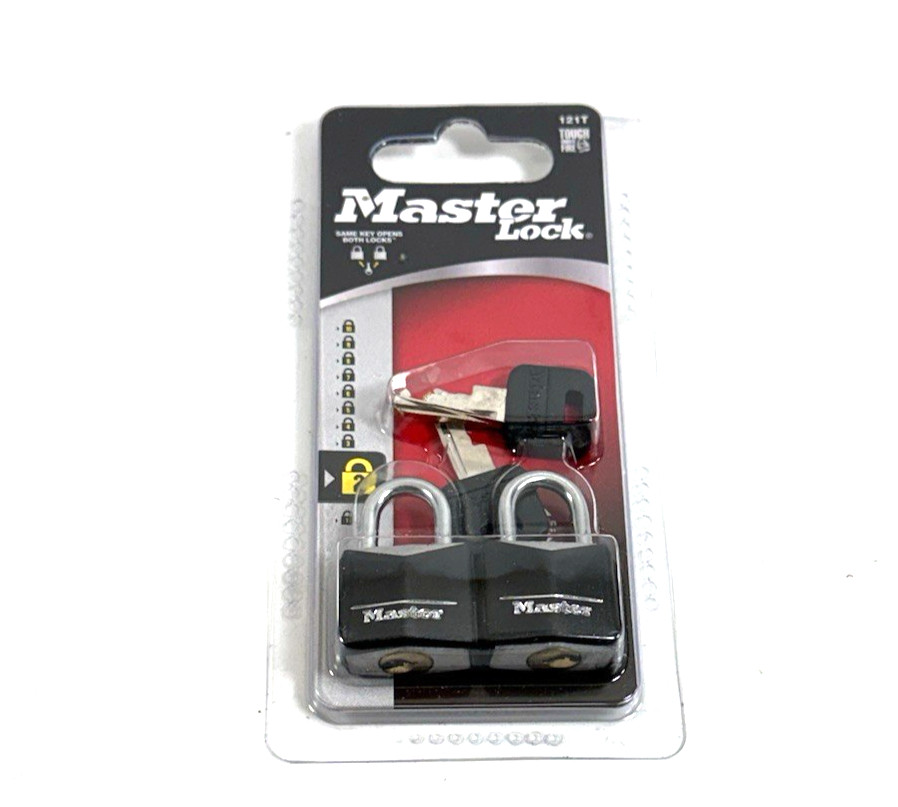 Master Lock Mini Black Keyed Padlock 2 Pack Package Model 121T