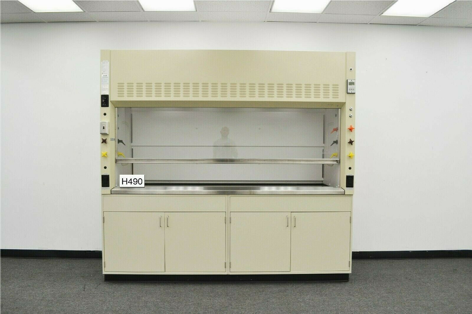 8'  Chemical Fume Hood w/ General Storage / Epoxy Top / Valves E1-501