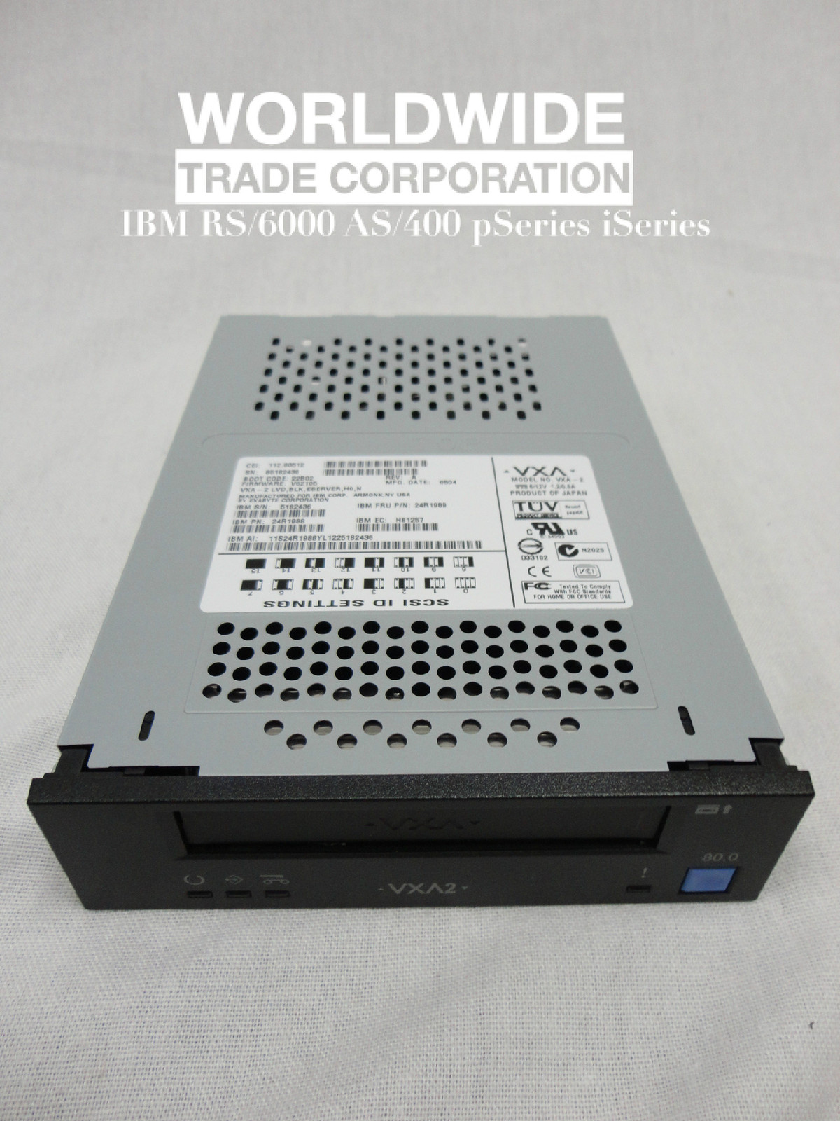 IBM 24R1989 24R1988 80GB/160GB VXA 2 Tape Drive, Passed diag, tar, mksysb tests