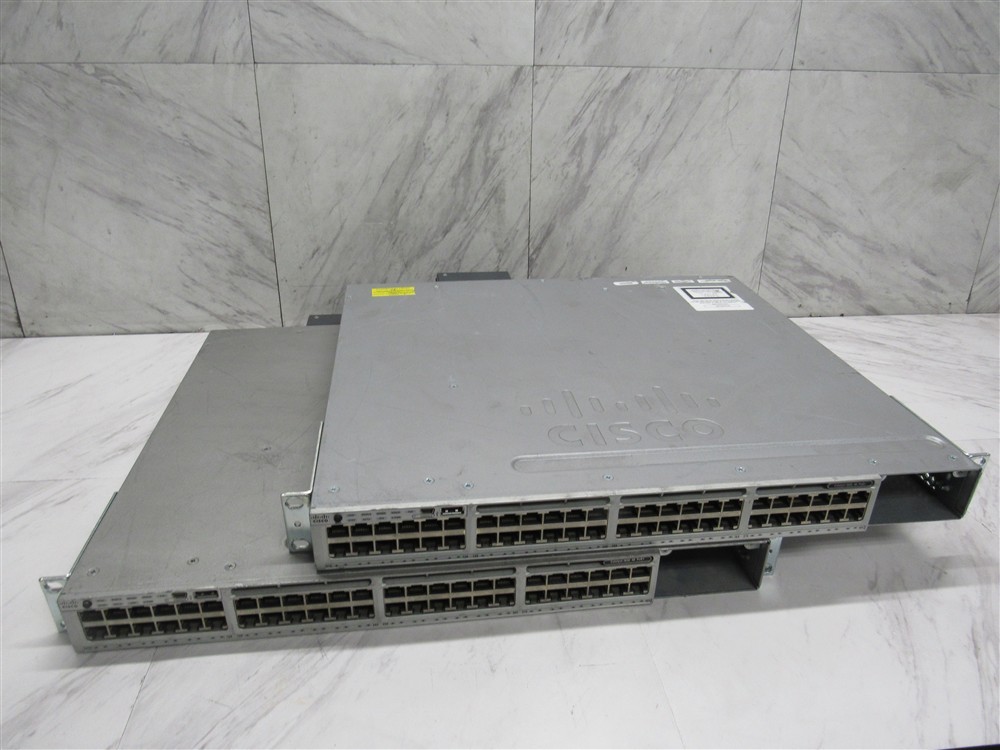 Lot of 2 Cisco WS-C3850-48PW-S 48-Port PoE+ Network Switches! TESTED!