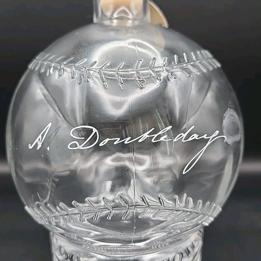 Doubleday Bourbon Baseball Shaped Glass Decanter Cooperstown Distillery 750 ml
