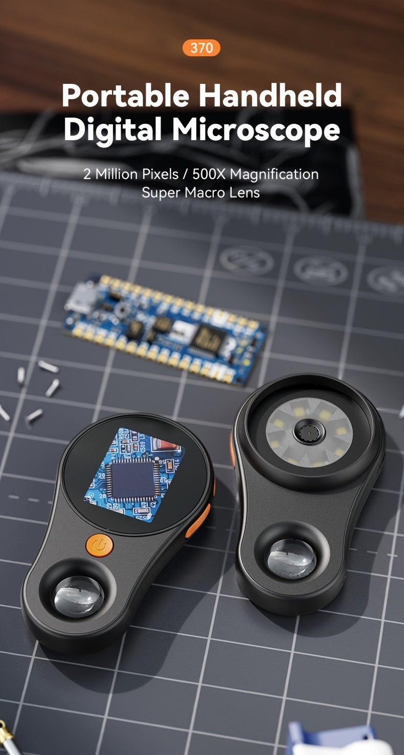 500X Digital Microscope 1080P 2.0inch Video Coin Microscop with Magnifying Glass
