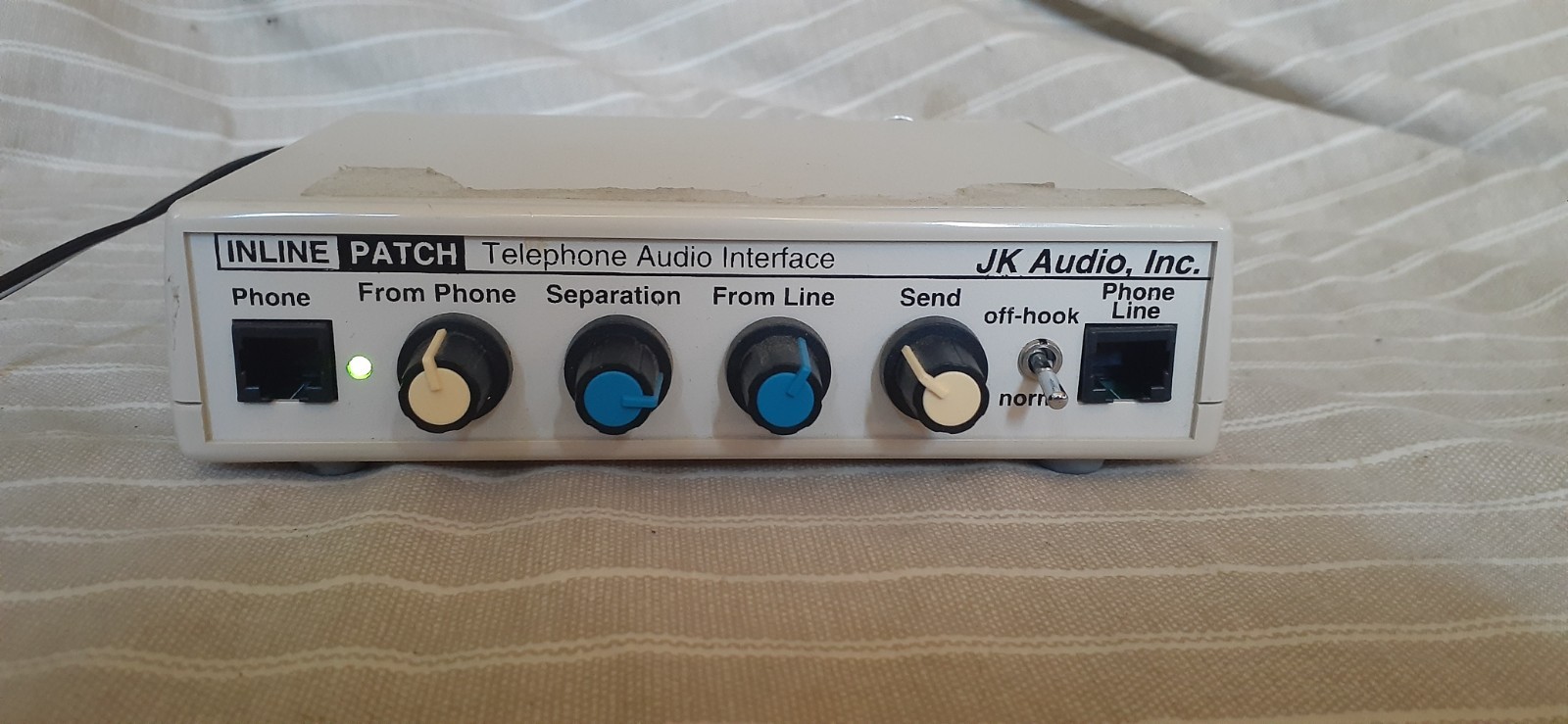 JK Audio Inline Patch Telephone Audio Interface w/ Power Adapter, Working!
