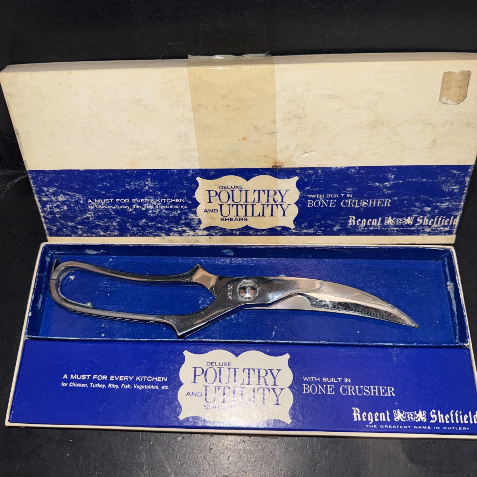Vintage Bone Shears  Poultry Solinger REGENT Scissors Sharp Forged Made in Italy