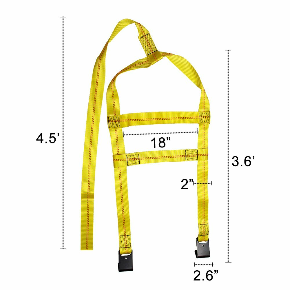 2 Pack Adjustable Tow Dolly Basket Straps With/ Flat Hook Tie Down Bonnet 17-21"