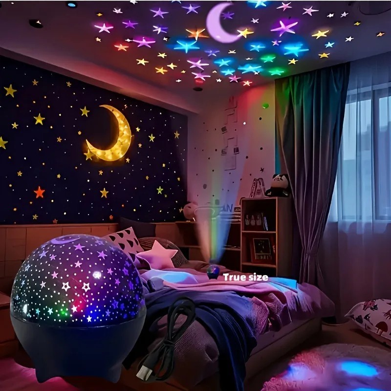 RGB Night Lights LED Projector Light Starry Moon Galaxy Projection Lamp 5V USB f