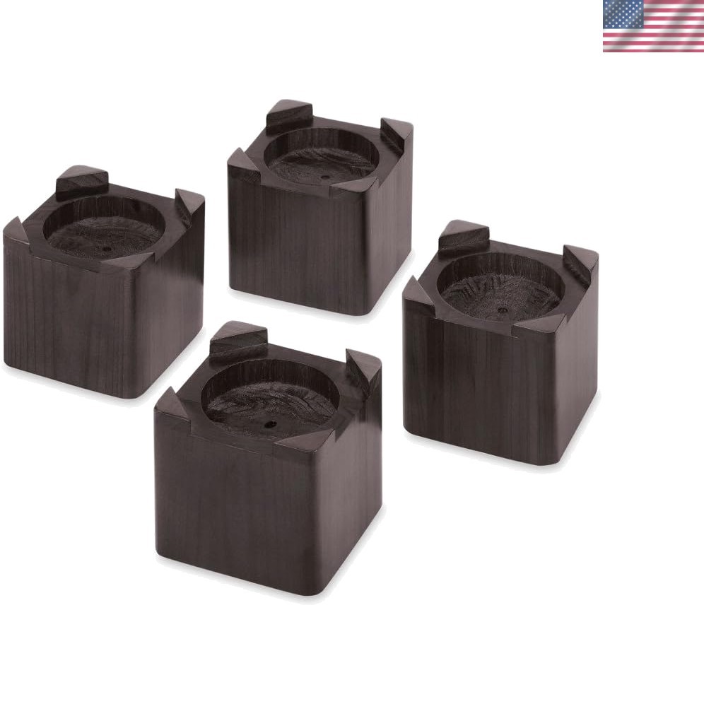 Wood Espresso-Set of 4 Bed Riser