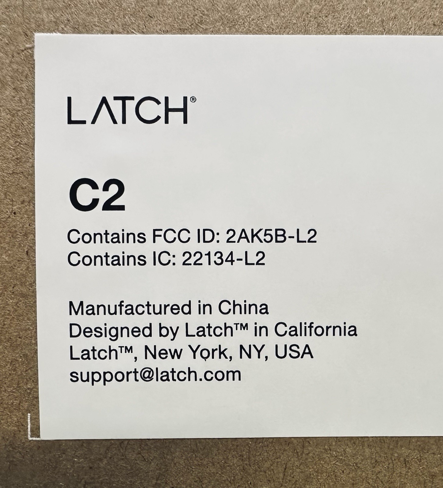Latch C2 Combination Keypad Smart Lock Brushed Finish Entry Door Battery Powered