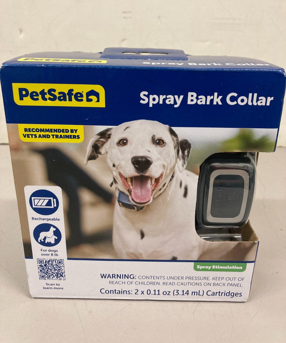 PetSafe Spray Bark Collar. Rechargeable for Dogs Over 8 Lbs. 2 Cartridges 8335