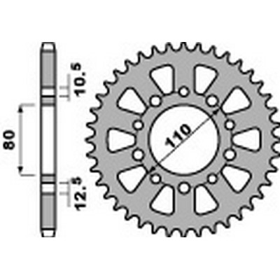 29958 - Steel Gear Plate Crown 530 Compatible with Triumph Tiger 900 T430 900