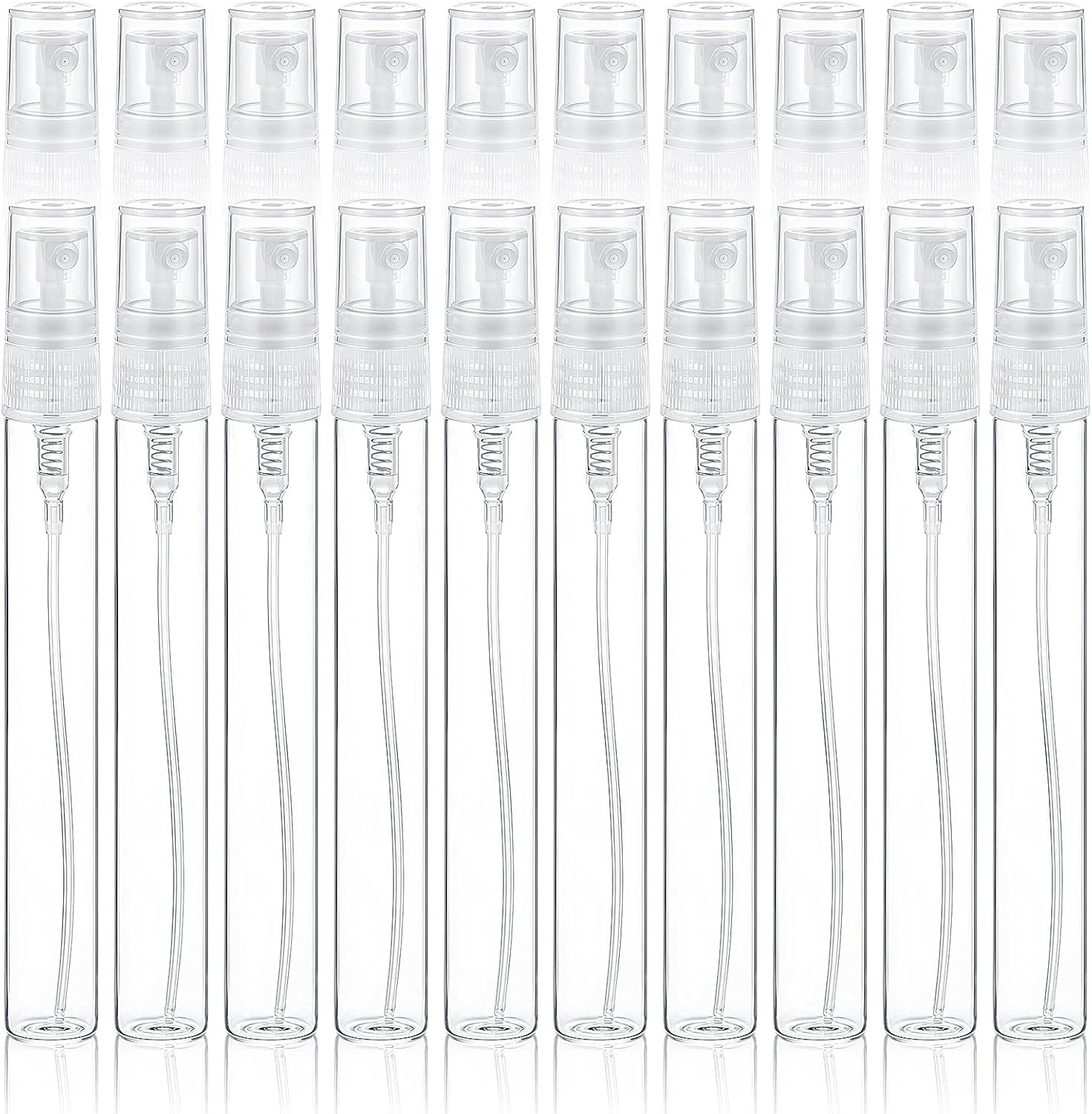 20 Pcs 10 Ml Clear Glass Fine Mist Bottle Mini Perfume Sample Spray Bottles Trav