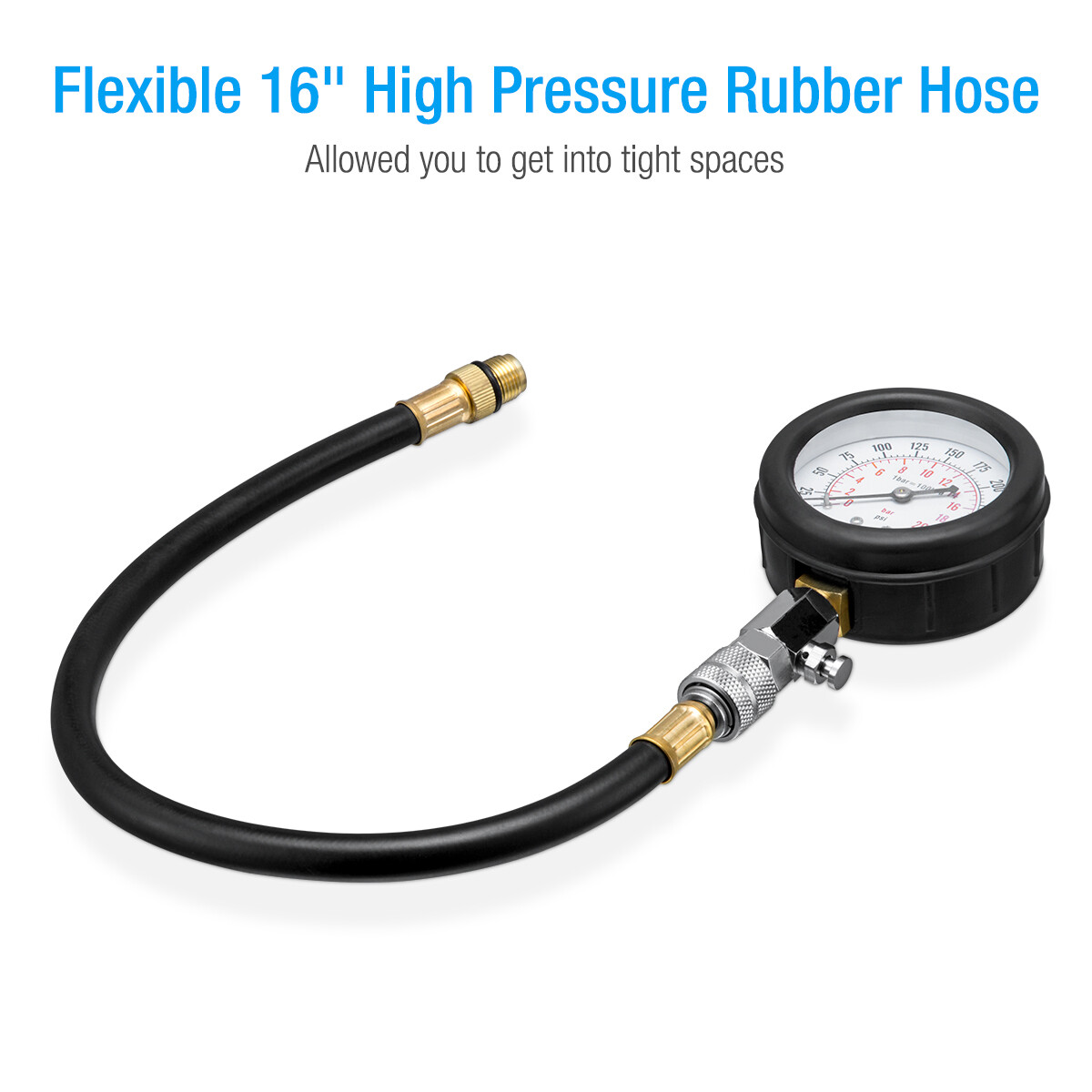 Engine Cylinder Compression Gauge Tester Kit Gas Engine Diagnostic Testing Tool