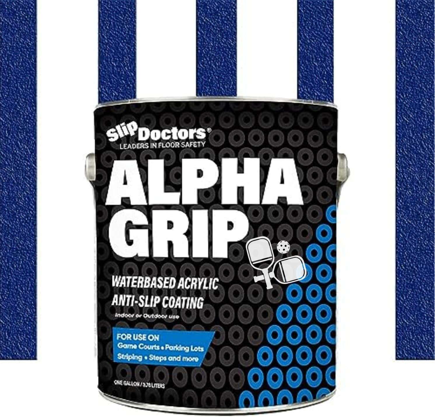 Alpha Grip Pickleball Court Paint - Non-Skid Coating, 1 Gallon, Blue