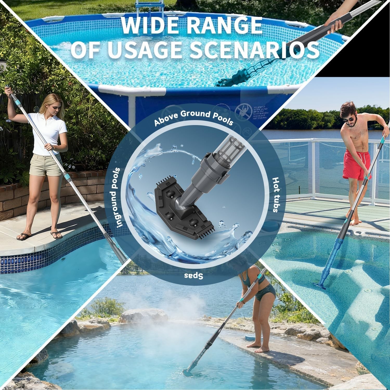 Cordless Pool Vacuum Cleaner with Strong Suction