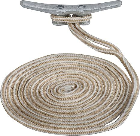 Sea-Dog Premium Dock Line, 1/2" x 15', Gold/White, 302112015G/W-1