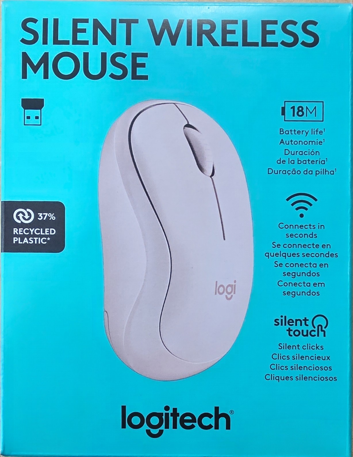 Logitech - M220 SILENT Wireless Optical Ambidextrous Mouse - Wireless - Rose