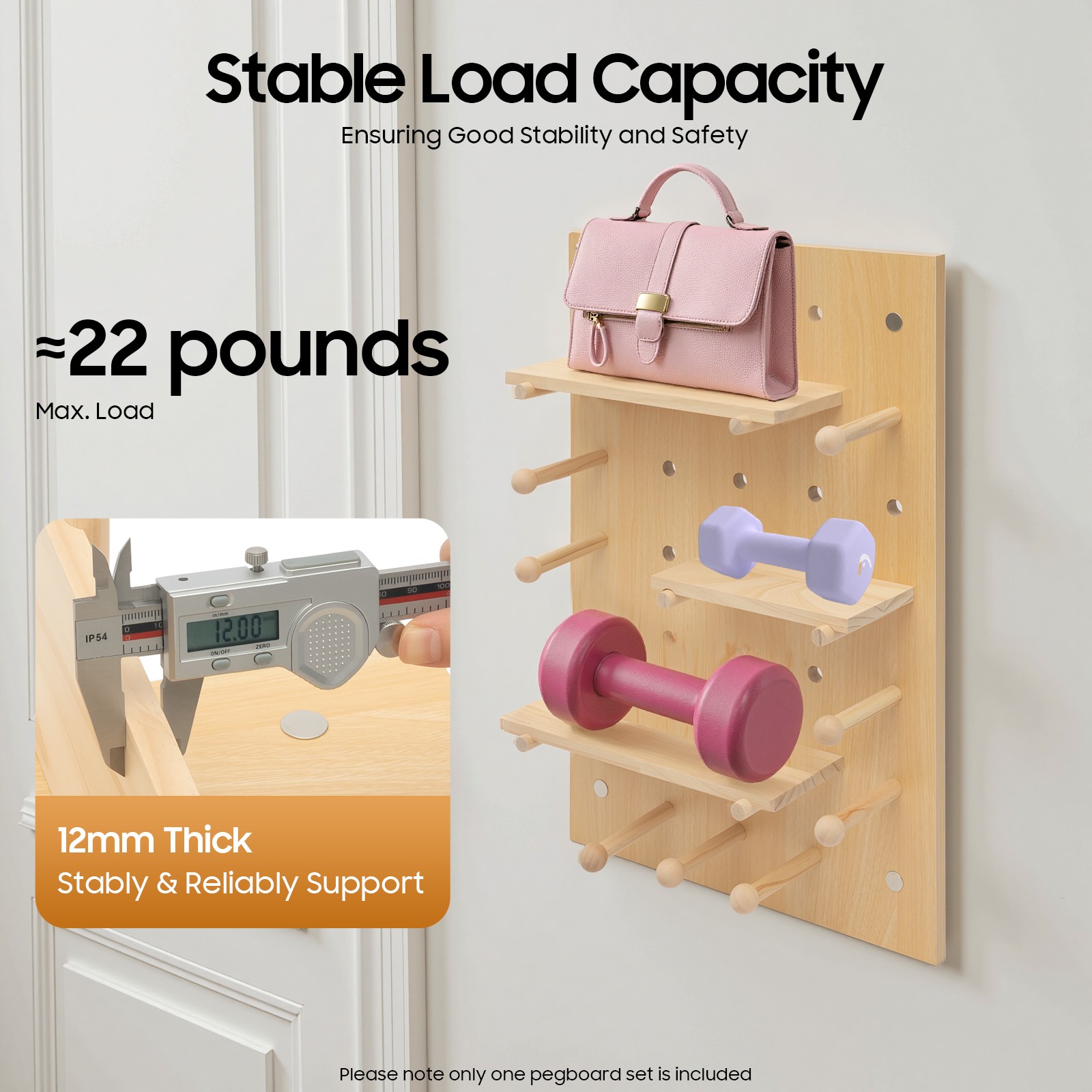 Wood Pegboard Combination Wall Organizer Kit Wooden Display Pegboard Panel