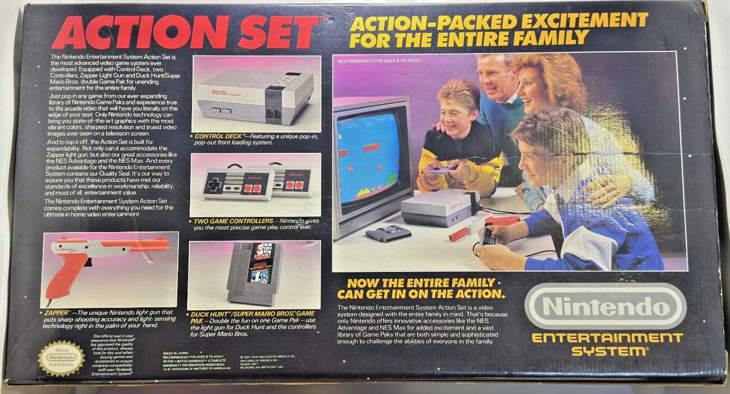 NES: Action Set- CIB- VG Cond.-Orange Zapper Version W/ game, manuals & Inserts