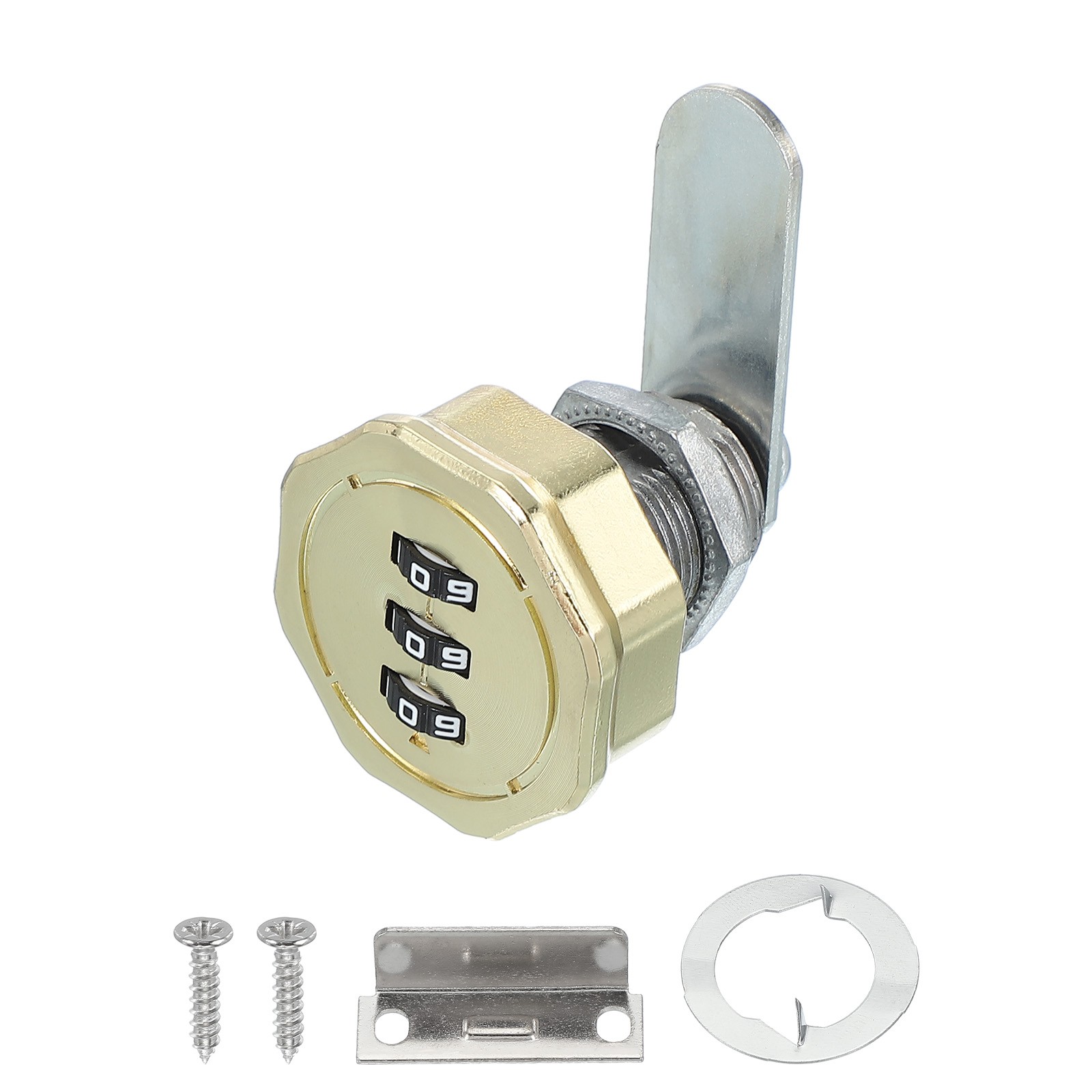 1-3/16" Combination Cabinet Cam Lock Cylinder Password Coded Lock Gold