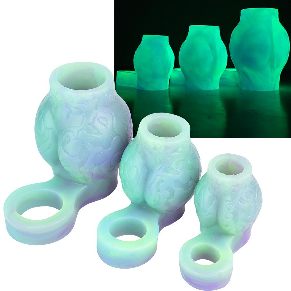 Glow in the Dark Knot Open-Ended Cock Sleeve Girth Extender Enlarger for Men