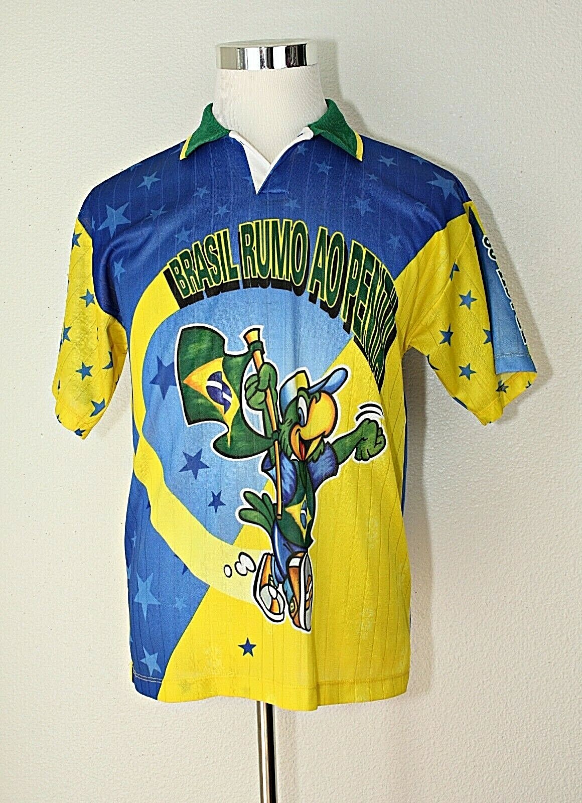 VTG VITORIA SPORT Soccer Football Jersey CBF BRAZIL Blue Yellow Green Sz. P #02