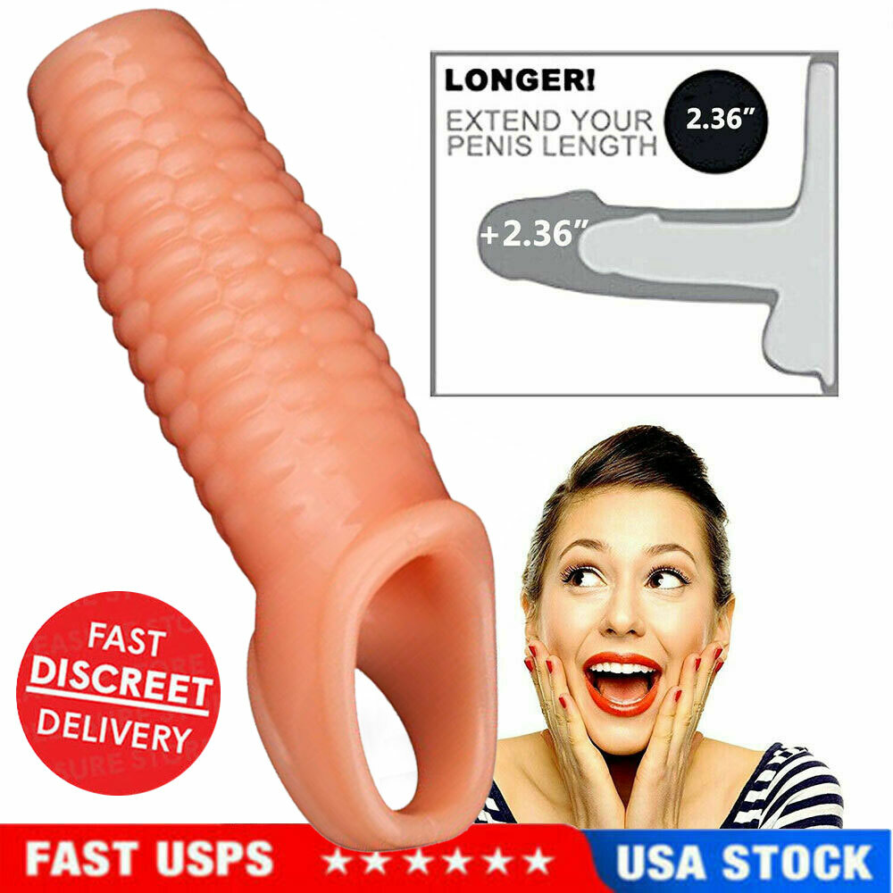5"Male Penis Extension Extender Thick Cock Sheath Sleeve Girth Enhancer Sleeve